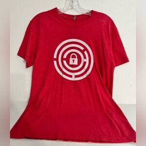 Next Level “The Escape Game” Red T-Shirt with White Lock Maze Design